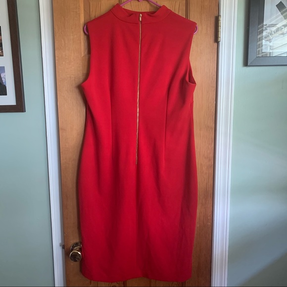 Red Calvin Klein Cut Out Dress - Size 14 - Worn 1 - Picture 5 of 6